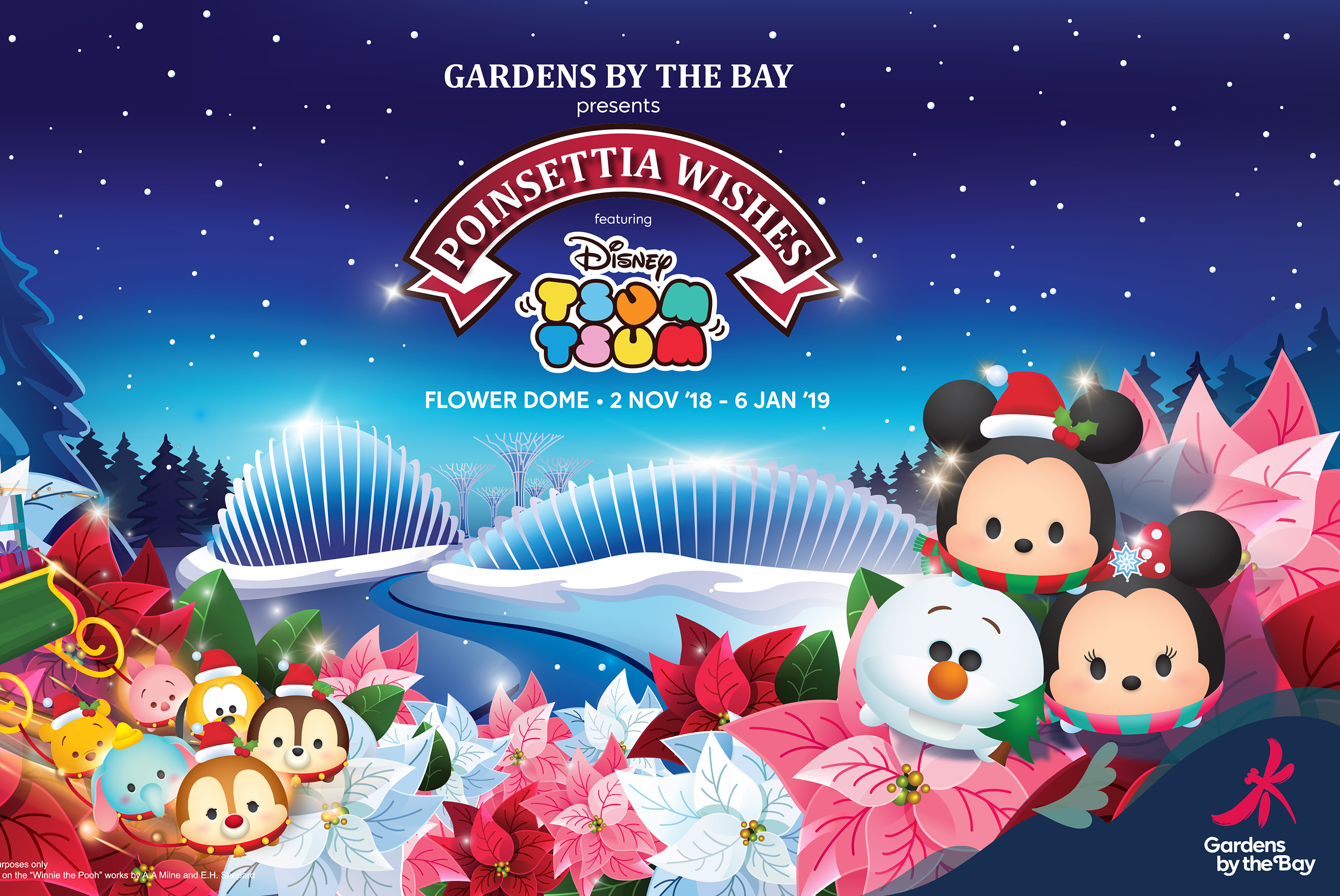 Disney Tsum Tsum poster for Christmas at Gardens by the Bay
